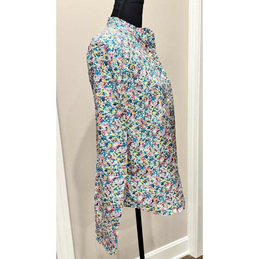 J.Crew Liberty Print Floral Ruffle Collar Button-Down Shirt – Size 8 (Runs Slim) - Picture 4 of 10